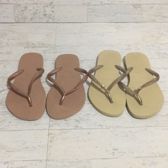 Havaianas Shoes - 2 pair Havaianas flip flops size 35-36